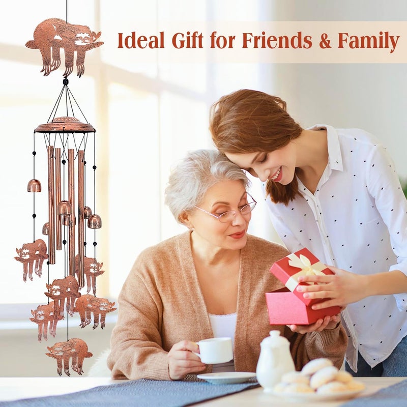 EZTZEN Sloth Wind Chimes for Outside,Sloth Gifts for Women/Men/Sympathy Gift/Memorial Gifts/Birthday Festival Metal windchimes Outdoors/Indoors,Patio Decor,Garden Decor,Home,Yard - Image 5